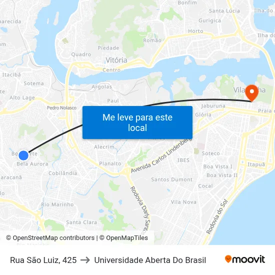 Rua São Luiz, 425 to Universidade Aberta Do Brasil map