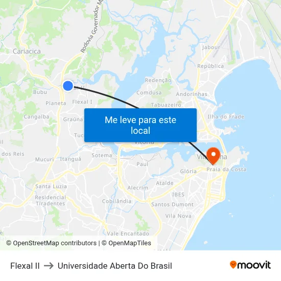 Flexal II to Universidade Aberta Do Brasil map