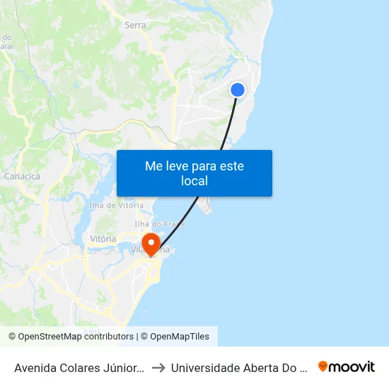 Avenida Colares Júnior, 202 to Universidade Aberta Do Brasil map