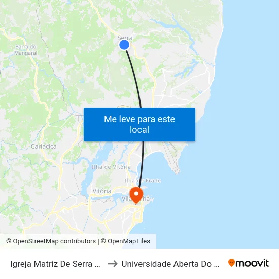 Igreja Matriz De Serra Sede to Universidade Aberta Do Brasil map