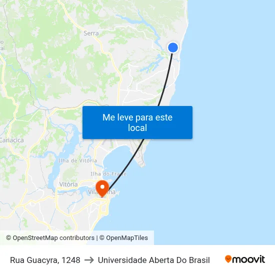 Rua Guacyra, 1248 to Universidade Aberta Do Brasil map