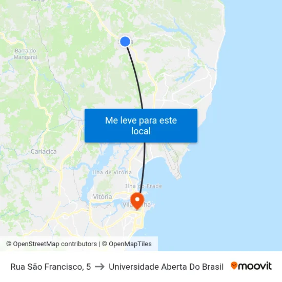 Rua São Francisco, 5 to Universidade Aberta Do Brasil map