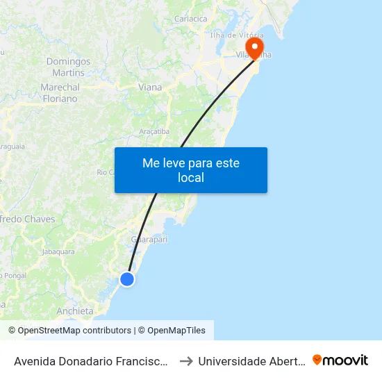 Avenida Donadario Francisco De Jesus, 121 to Universidade Aberta Do Brasil map