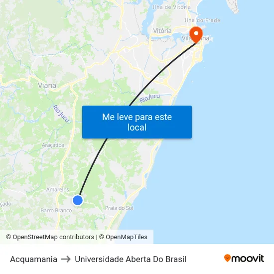 Acquamania to Universidade Aberta Do Brasil map