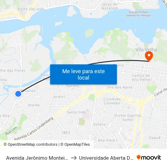 Avenida Jerônimo Monteiro, 1913 to Universidade Aberta Do Brasil map