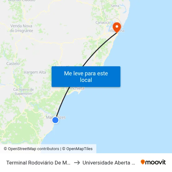 Terminal Rodoviário De Marataízes to Universidade Aberta Do Brasil map