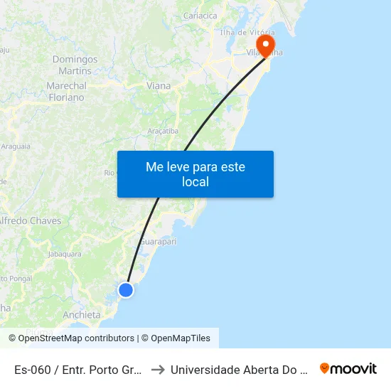 Es-060 / Entr. Porto Grande to Universidade Aberta Do Brasil map