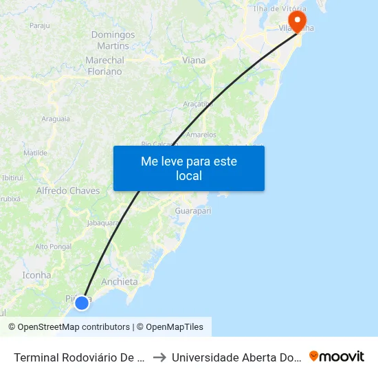 Terminal Rodoviário De Piúma to Universidade Aberta Do Brasil map