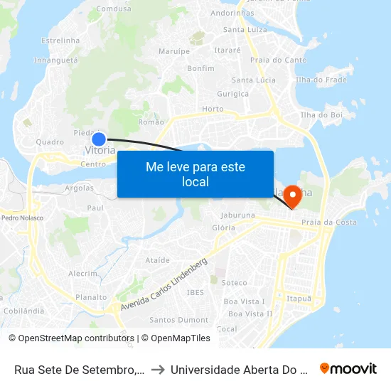 Rua Sete De Setembro, 469 to Universidade Aberta Do Brasil map