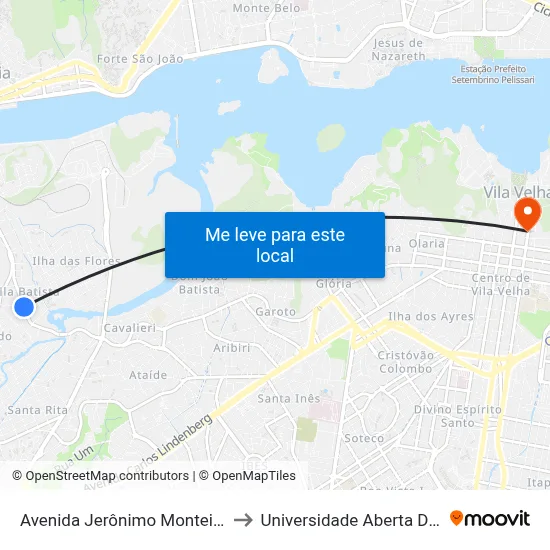 Avenida Jerônimo Monteiro, 4318 to Universidade Aberta Do Brasil map