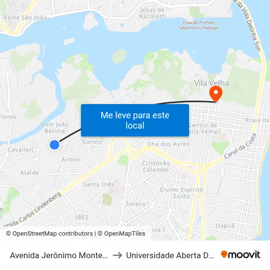 Avenida Jerônimo Monteiro, 984 to Universidade Aberta Do Brasil map