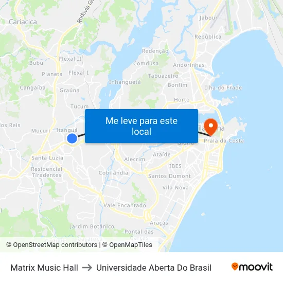 Matrix Music Hall to Universidade Aberta Do Brasil map