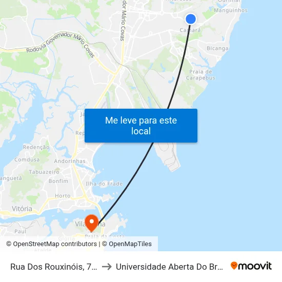 Rua Dos Rouxinóis, 766 to Universidade Aberta Do Brasil map