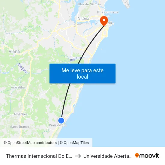 Thermas Internacional Do Espírito Santo to Universidade Aberta Do Brasil map