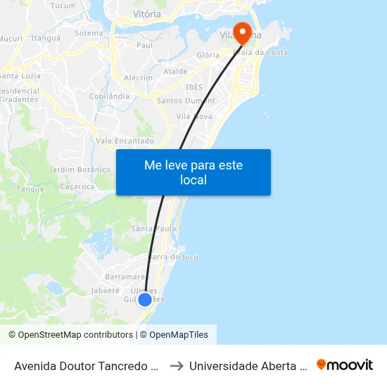 Avenida Doutor Tancredo Neves, 118 to Universidade Aberta Do Brasil map