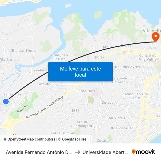 Avenida Fernando Antônio Da Silveira, 255 to Universidade Aberta Do Brasil map