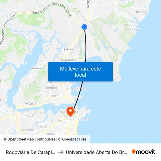 Rodoviária De Carapina to Universidade Aberta Do Brasil map
