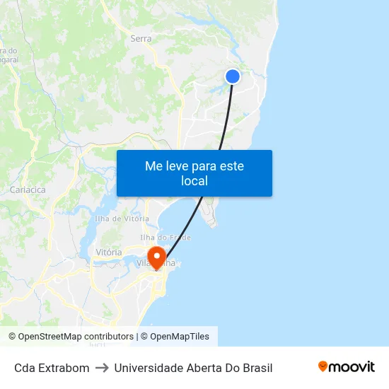 Cda Extrabom to Universidade Aberta Do Brasil map