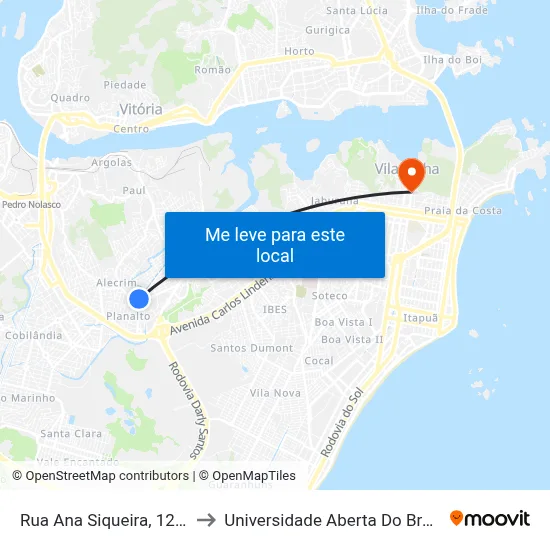 Rua Ana Siqueira, 1210 to Universidade Aberta Do Brasil map