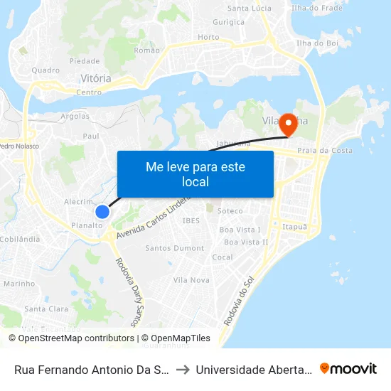 Rua Fernando Antonio Da Silveira, 1914 to Universidade Aberta Do Brasil map