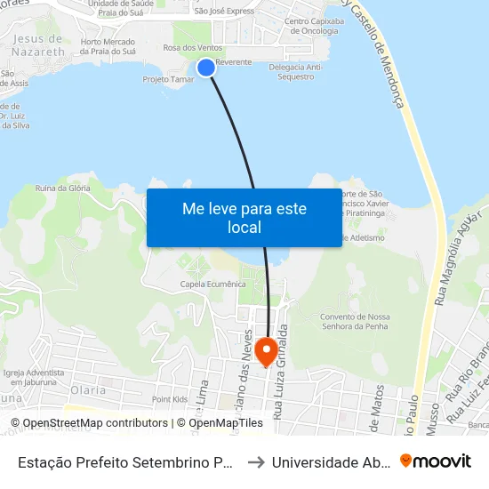 Estação Prefeito Setembrino Pelissari (Praça Do Papa) to Universidade Aberta Do Brasil map