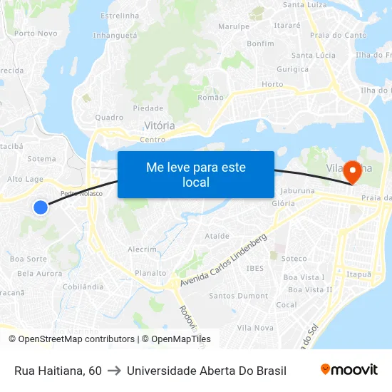 Rua Haitiana, 60 to Universidade Aberta Do Brasil map