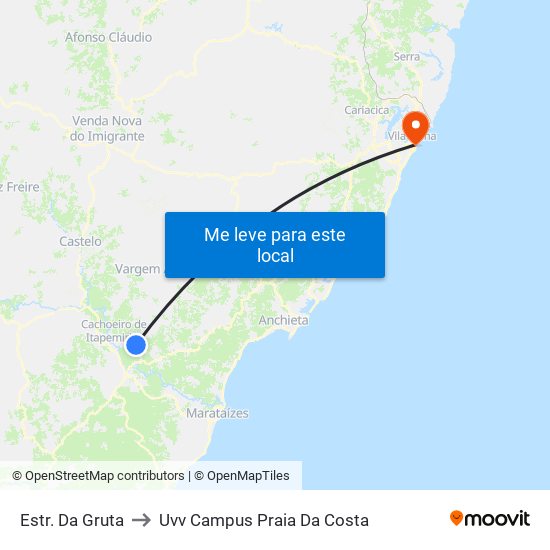 Estr. Da Gruta to Uvv Campus Praia Da Costa map