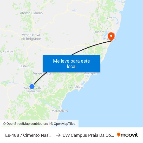 Es-488 / Cimento Nassau to Uvv Campus Praia Da Costa map