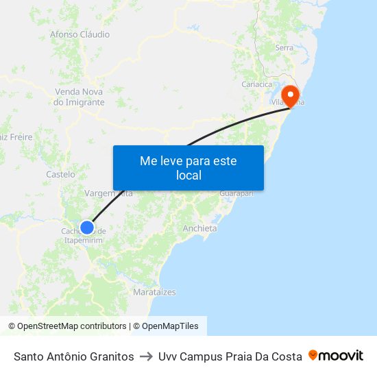 Santo Antônio Granitos to Uvv Campus Praia Da Costa map
