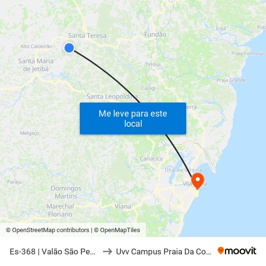 Es-368 | Valão São Pedro to Uvv Campus Praia Da Costa map