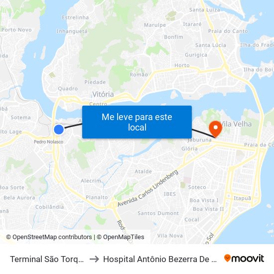 Terminal São Torquato to Hospital Antônio Bezerra De Farias map