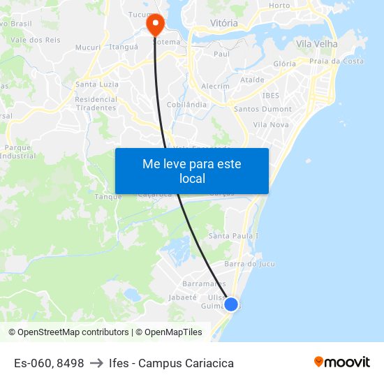 Es-060, 8498 to Ifes - Campus Cariacica map