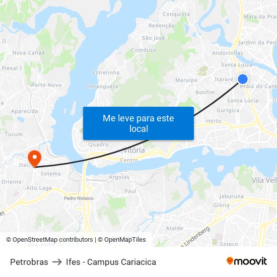 Petrobras to Ifes - Campus Cariacica map