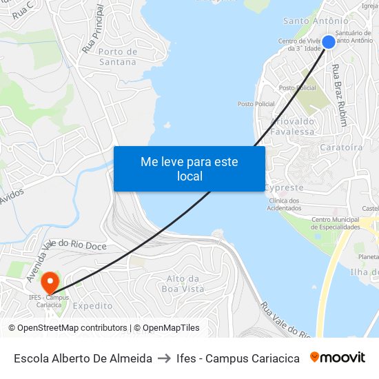 Escola Alberto De Almeida to Ifes - Campus Cariacica map