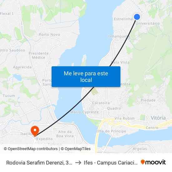 Rodovia Serafim Derenzi, 360 to Ifes - Campus Cariacica map