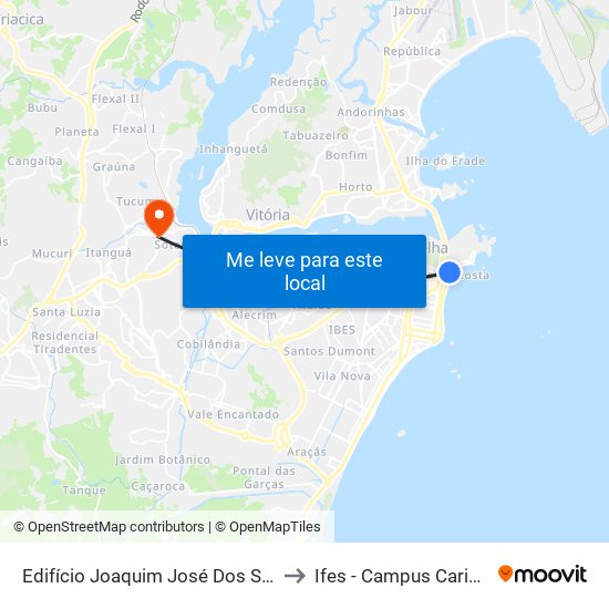 Edifício Joaquim José Dos Santos to Ifes - Campus Cariacica map