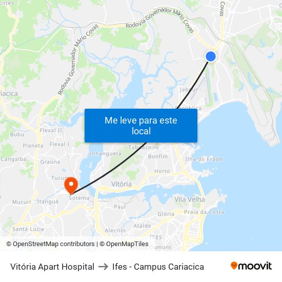 Vitória Apart Hospital to Ifes - Campus Cariacica map