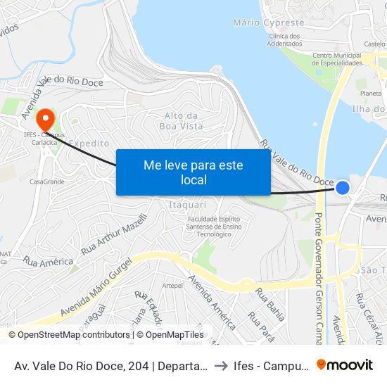 Av. Vale Do Rio Doce, 204 | Departamento Da Polícia Federal to Ifes - Campus Cariacica map