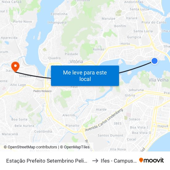 Estação Prefeito Setembrino Pelissari (Praça Do Papa) to Ifes - Campus Cariacica map