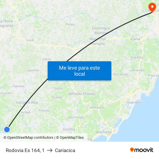 Rodovia Es 164, 1 to Cariacica map