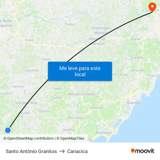 Santo Antônio Granitos to Cariacica map