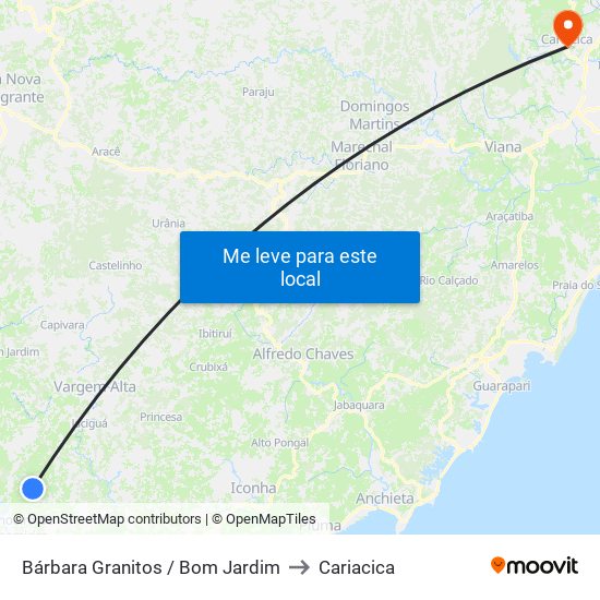 Bárbara Granitos / Bom Jardim to Cariacica map