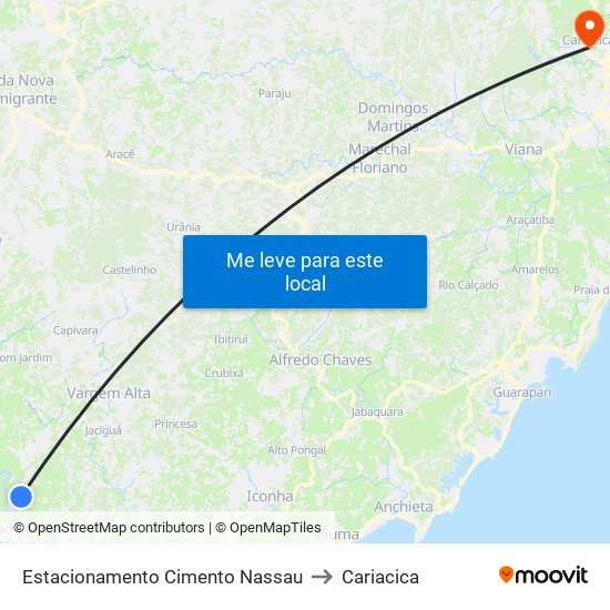 Estacionamento Cimento Nassau to Cariacica map