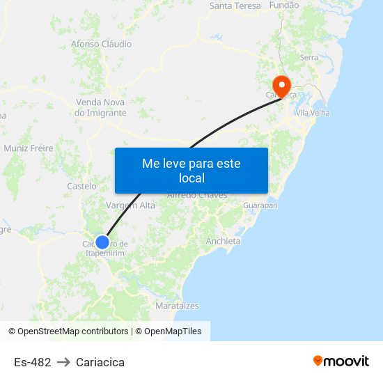 Es-482 to Cariacica map