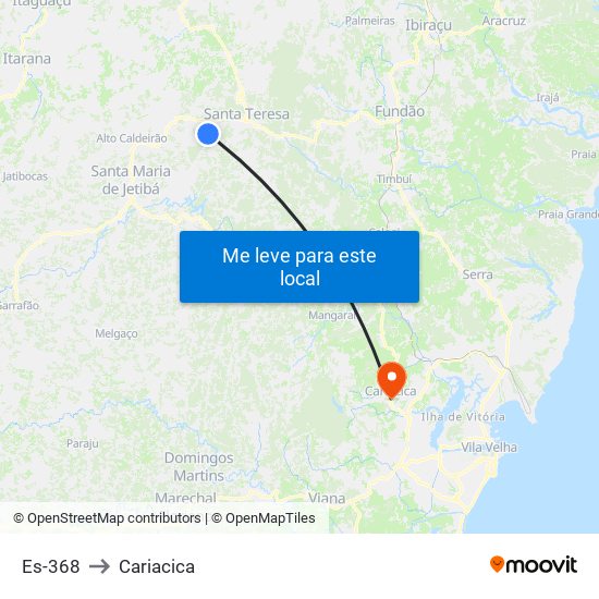 Es-368 to Cariacica map
