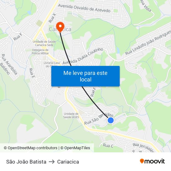 São João Batista to Cariacica map