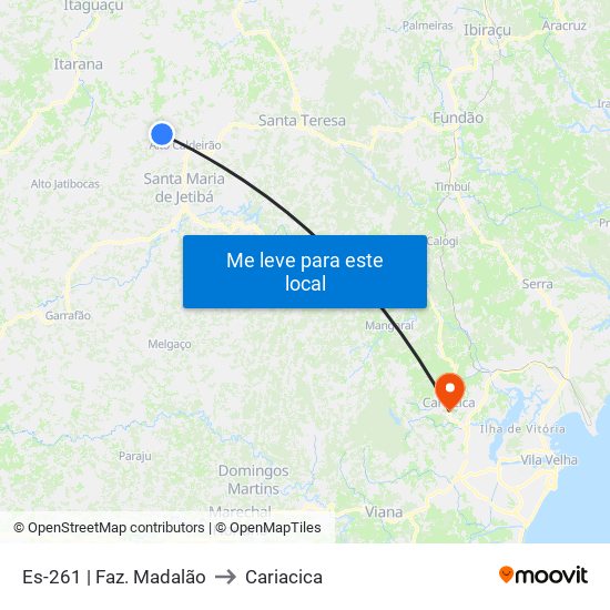 Es-261 | Faz. Madalão to Cariacica map