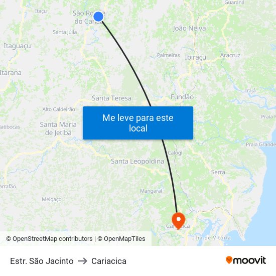 Estr. São Jacinto to Cariacica map