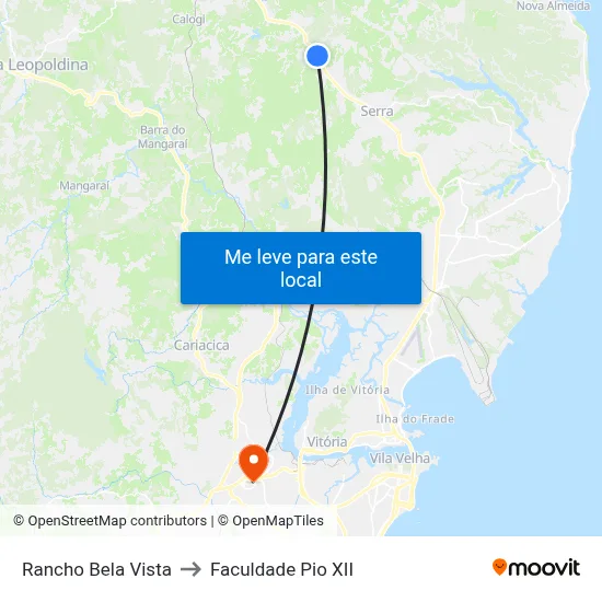 Rancho Bela Vista to Faculdade Pio XII map
