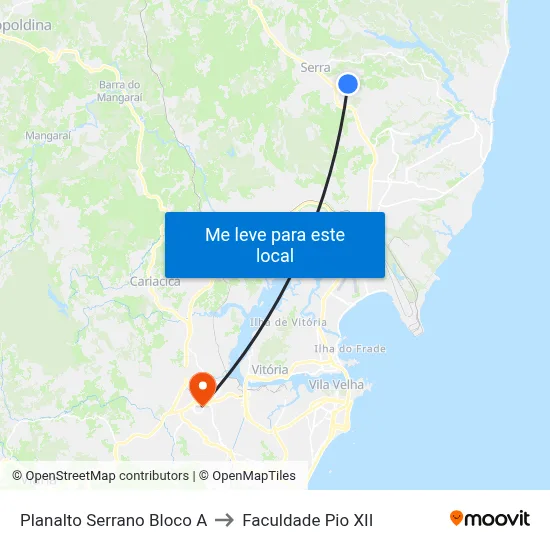 Planalto Serrano Bloco A to Faculdade Pio XII map